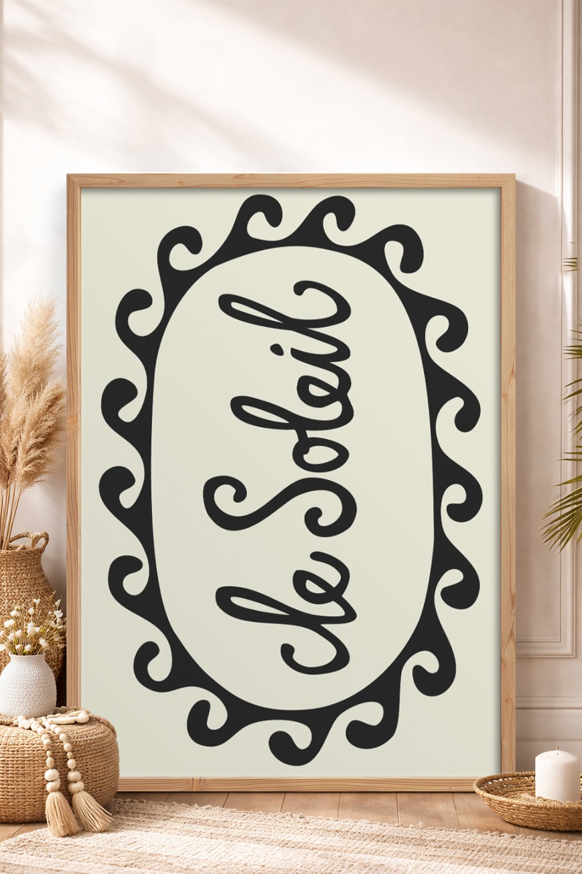 HOMEPACK Ahşap Çerçeveli Tablo Çerçeveli Poster Sanatsal Modern Duvar Dekoru BEK-8341