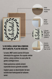 HOMEPACK Ahşap Çerçeveli Tablo Çerçeveli Poster Sanatsal Modern Duvar Dekoru BEK-8341