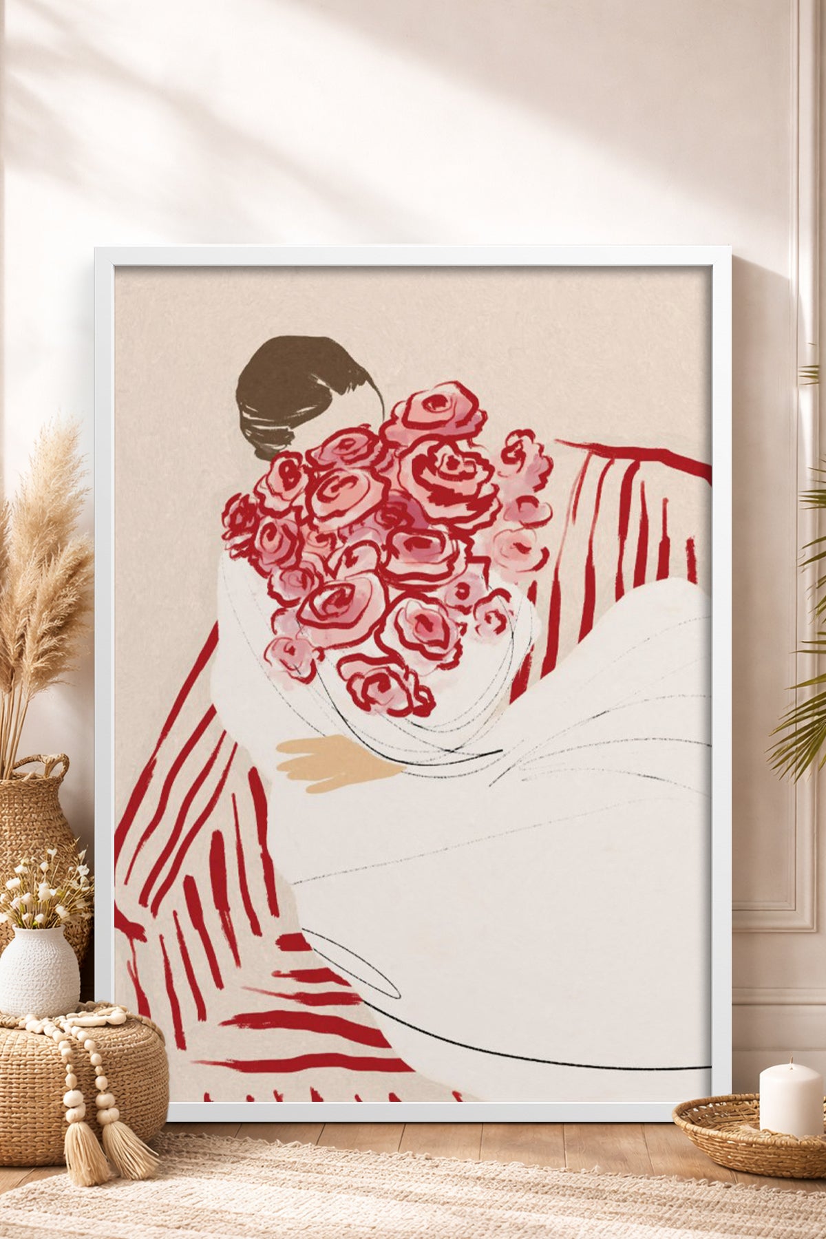 HOMEPACK Ahşap Çerçeveli Tablo Çerçeveli Poster Sanatsal Modern Duvar Dekoru BEK-8343