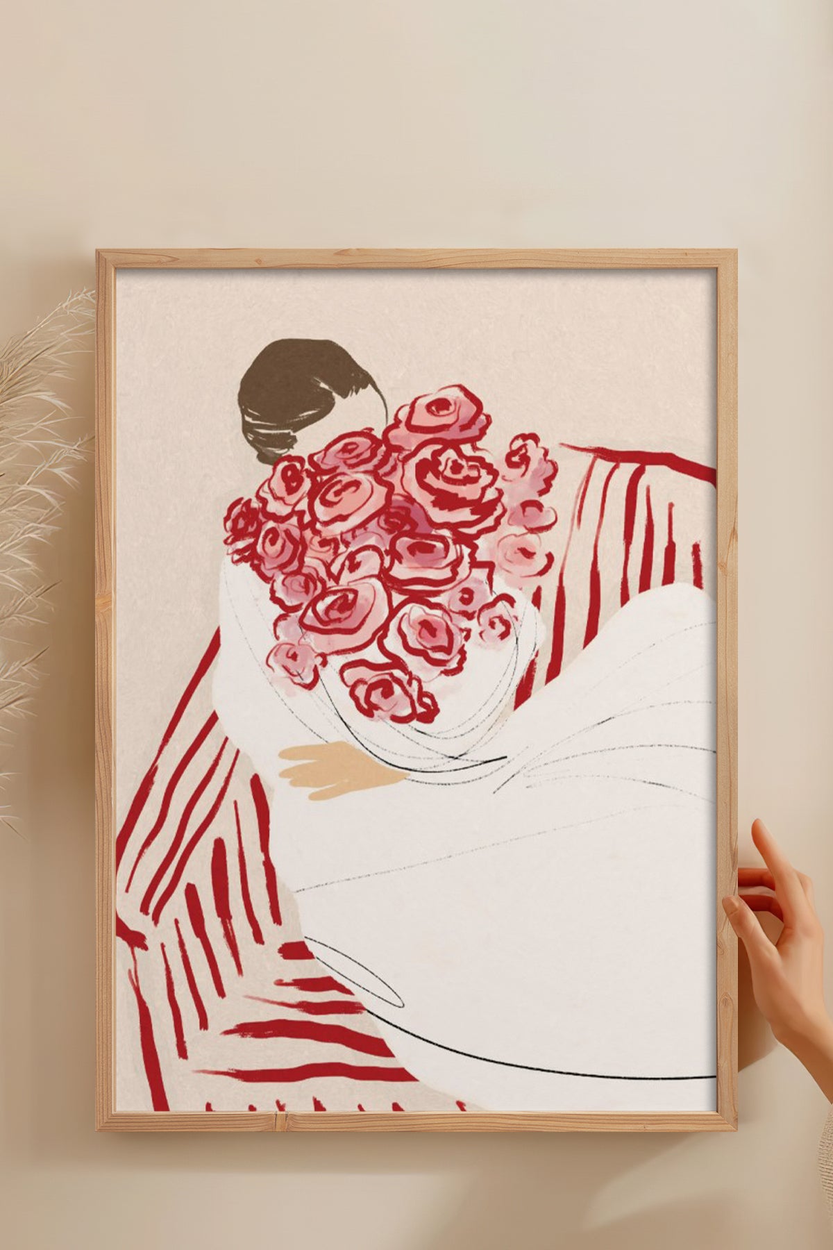HOMEPACK Ahşap Çerçeveli Tablo Çerçeveli Poster Sanatsal Modern Duvar Dekoru BEK-8343