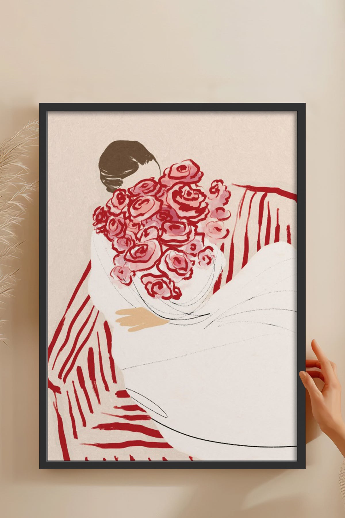 HOMEPACK Ahşap Çerçeveli Tablo Çerçeveli Poster Sanatsal Modern Duvar Dekoru BEK-8343