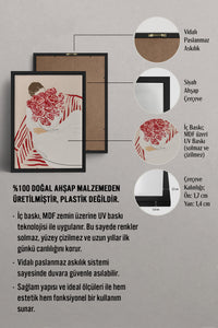 HOMEPACK Ahşap Çerçeveli Tablo Çerçeveli Poster Sanatsal Modern Duvar Dekoru BEK-8343