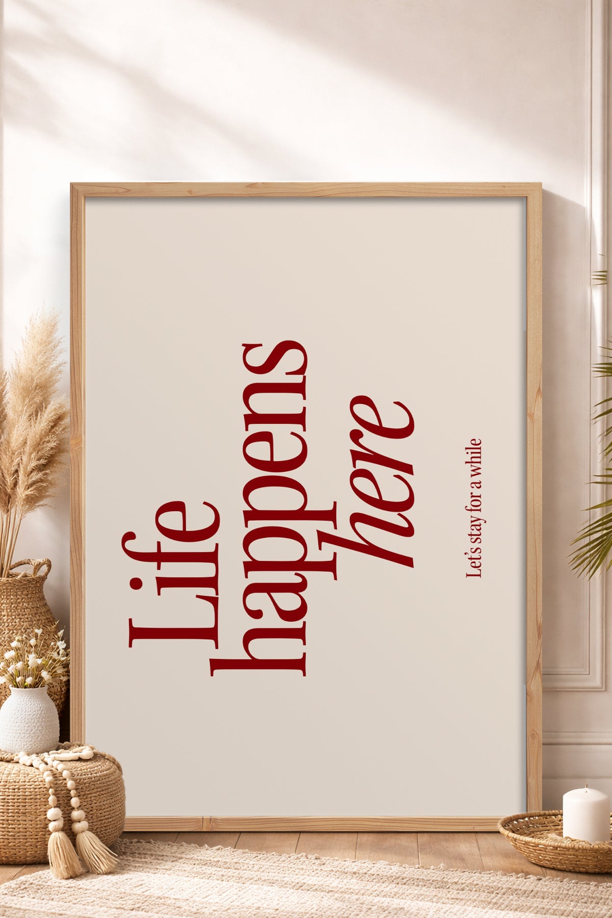 HOMEPACK Ahşap Çerçeveli Tablo Çerçeveli Poster Sanatsal Modern Duvar Dekoru BEK-8344