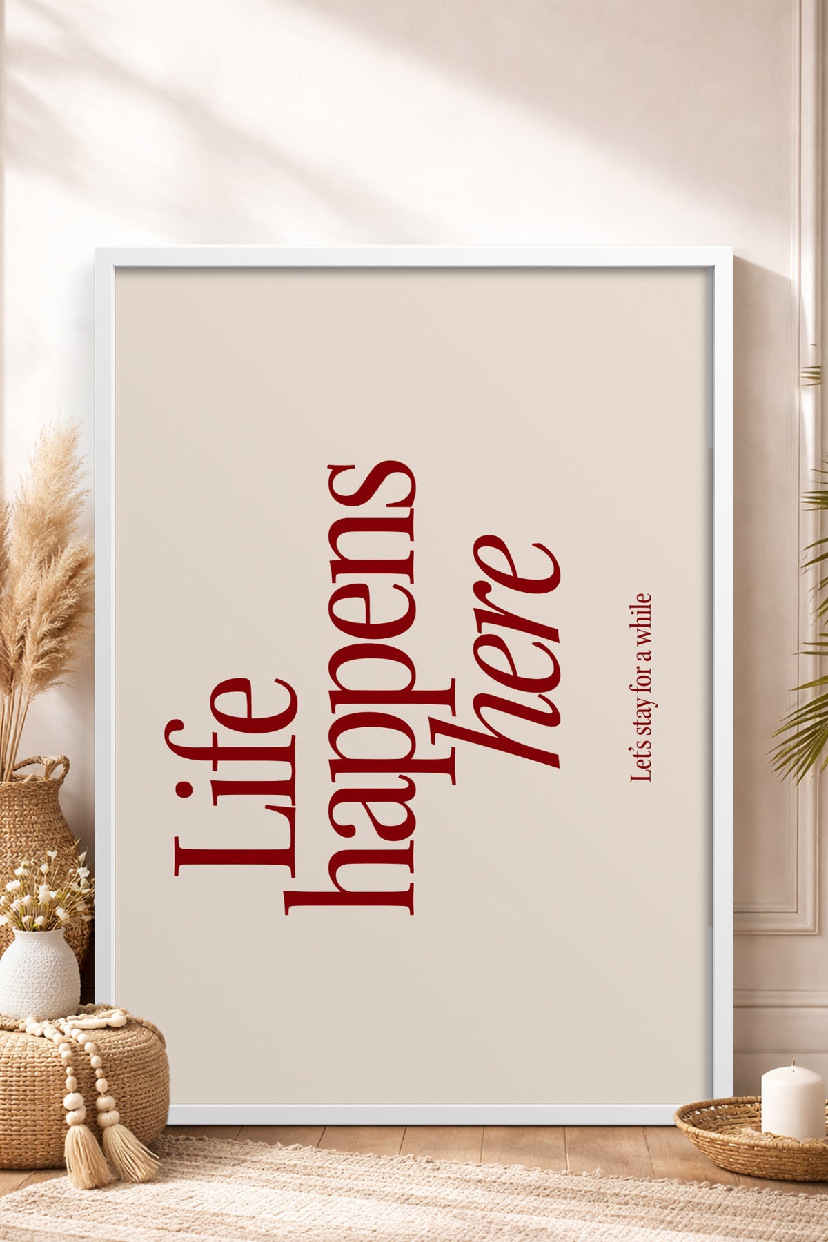 HOMEPACK Ahşap Çerçeveli Tablo Çerçeveli Poster Sanatsal Modern Duvar Dekoru BEK-8344