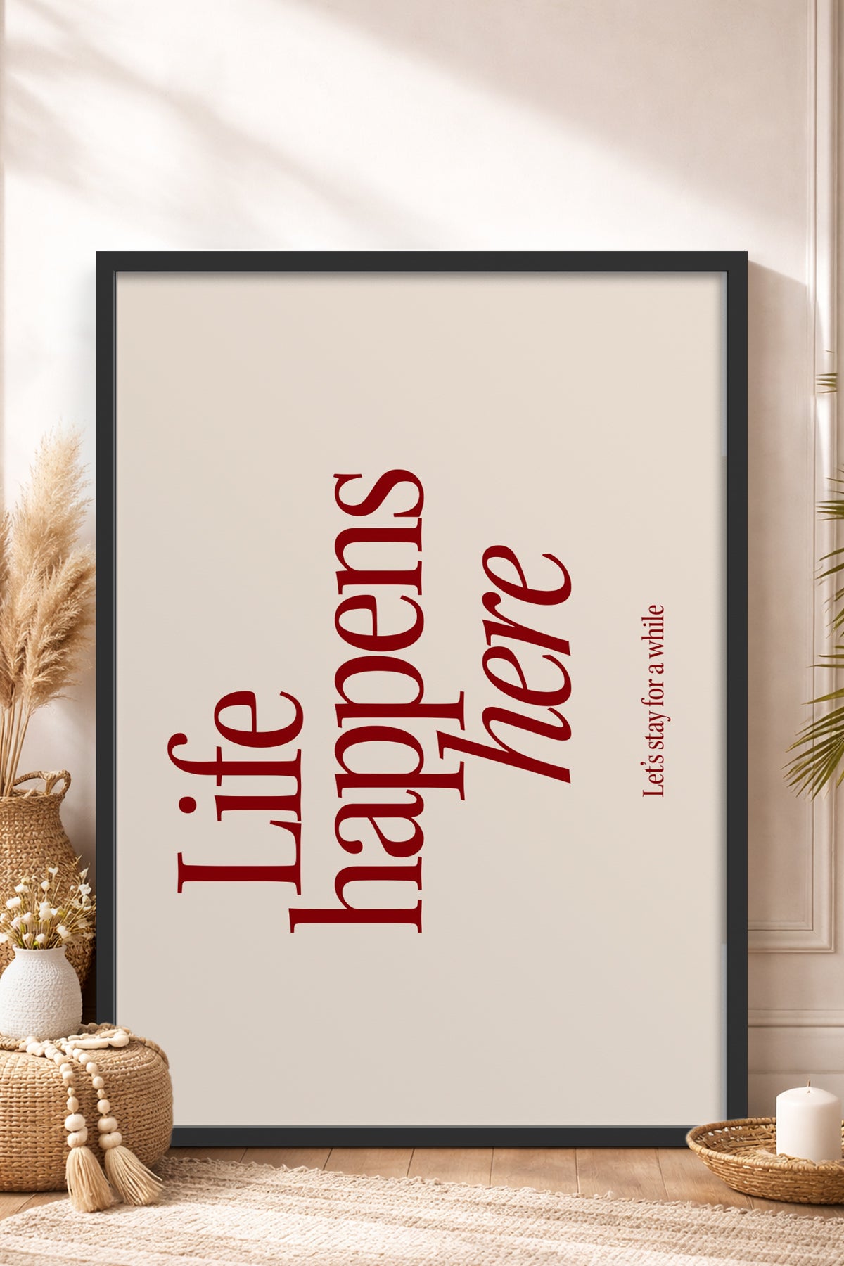 HOMEPACK Ahşap Çerçeveli Tablo Çerçeveli Poster Sanatsal Modern Duvar Dekoru BEK-8344