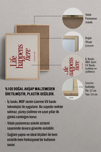 HOMEPACK Ahşap Çerçeveli Tablo Çerçeveli Poster Sanatsal Modern Duvar Dekoru BEK-8344
