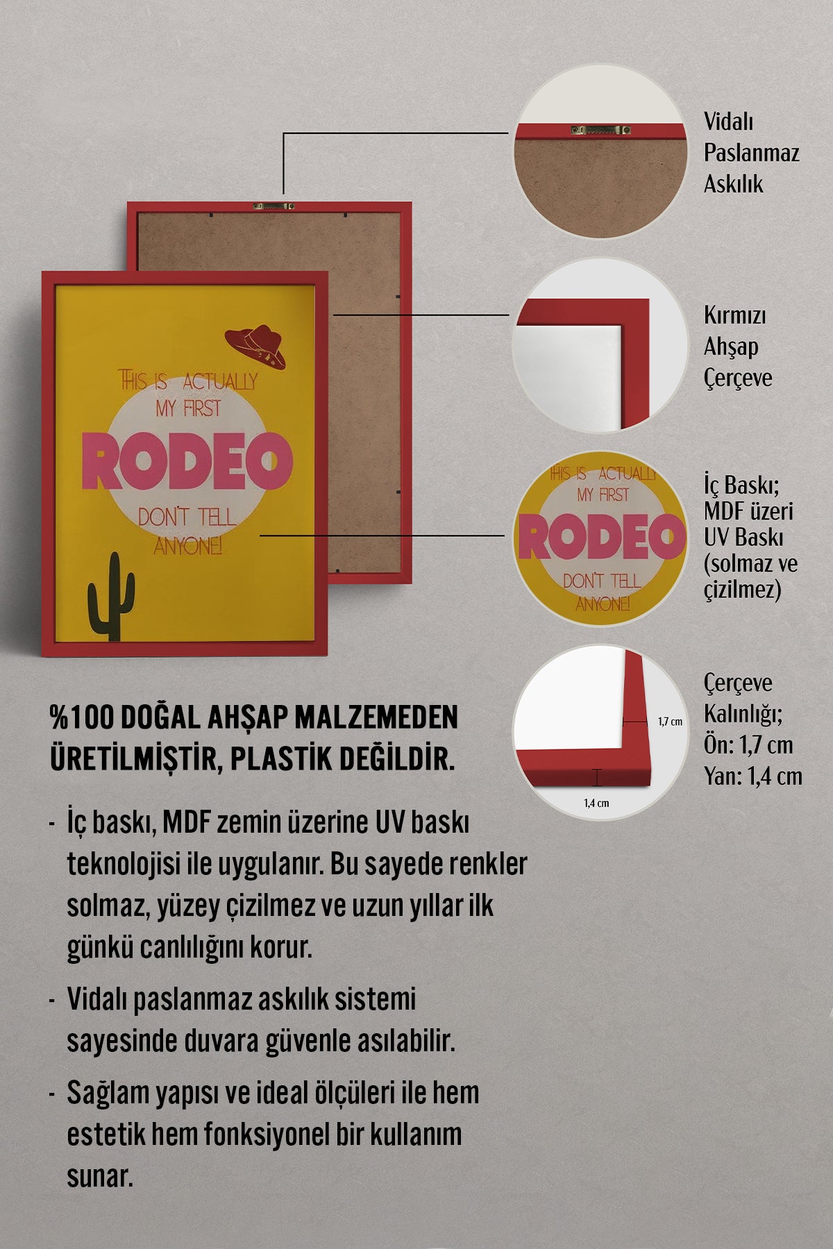 HOMEPACK Ahşap Çerçeveli Tablo Çerçeveli Poster Sanatsal Modern Duvar Dekoru BEK-8350
