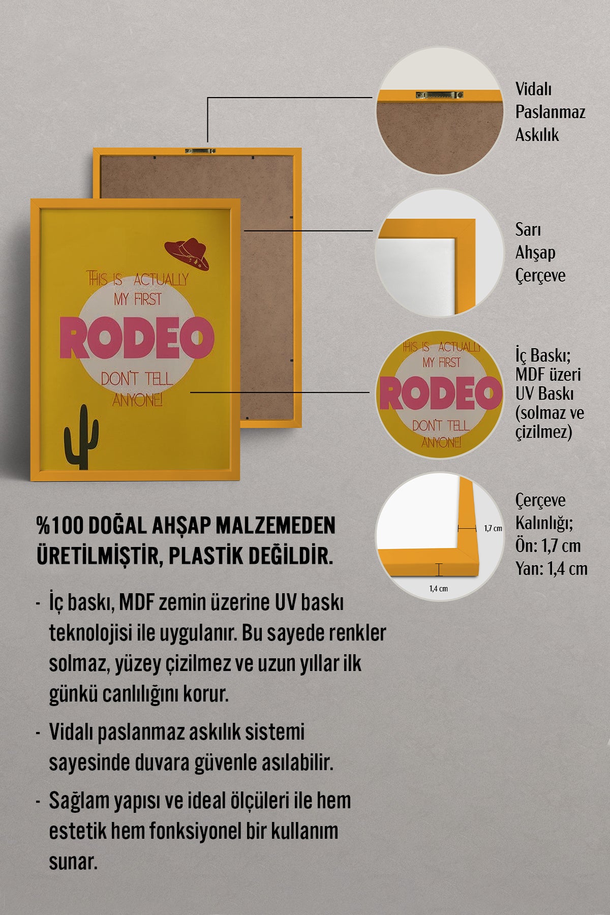 HOMEPACK Ahşap Çerçeveli Tablo Çerçeveli Poster Sanatsal Modern Duvar Dekoru BEK-8350