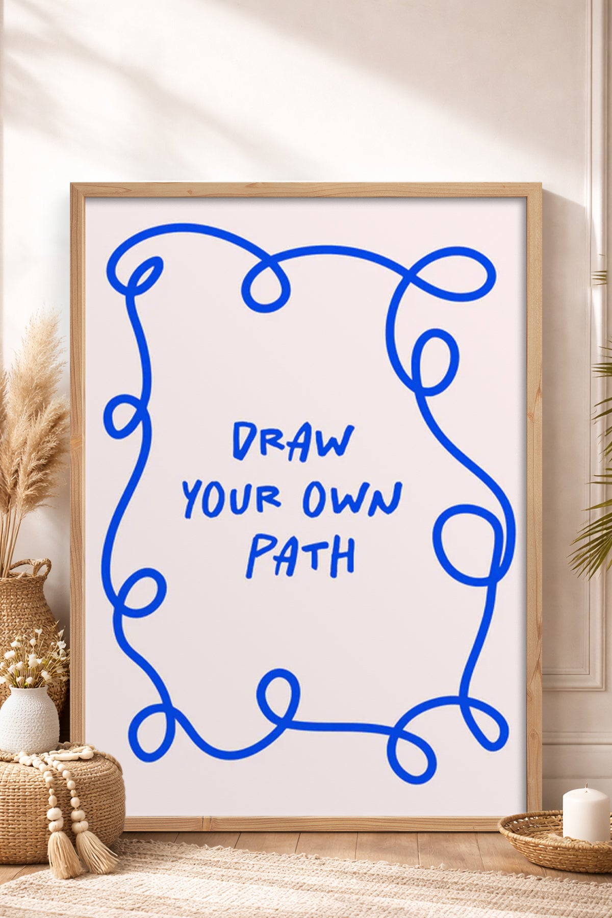 HOMEPACK Ahşap Çerçeveli Tablo Çerçeveli Poster Sanatsal Modern Duvar Dekoru BEK-8358