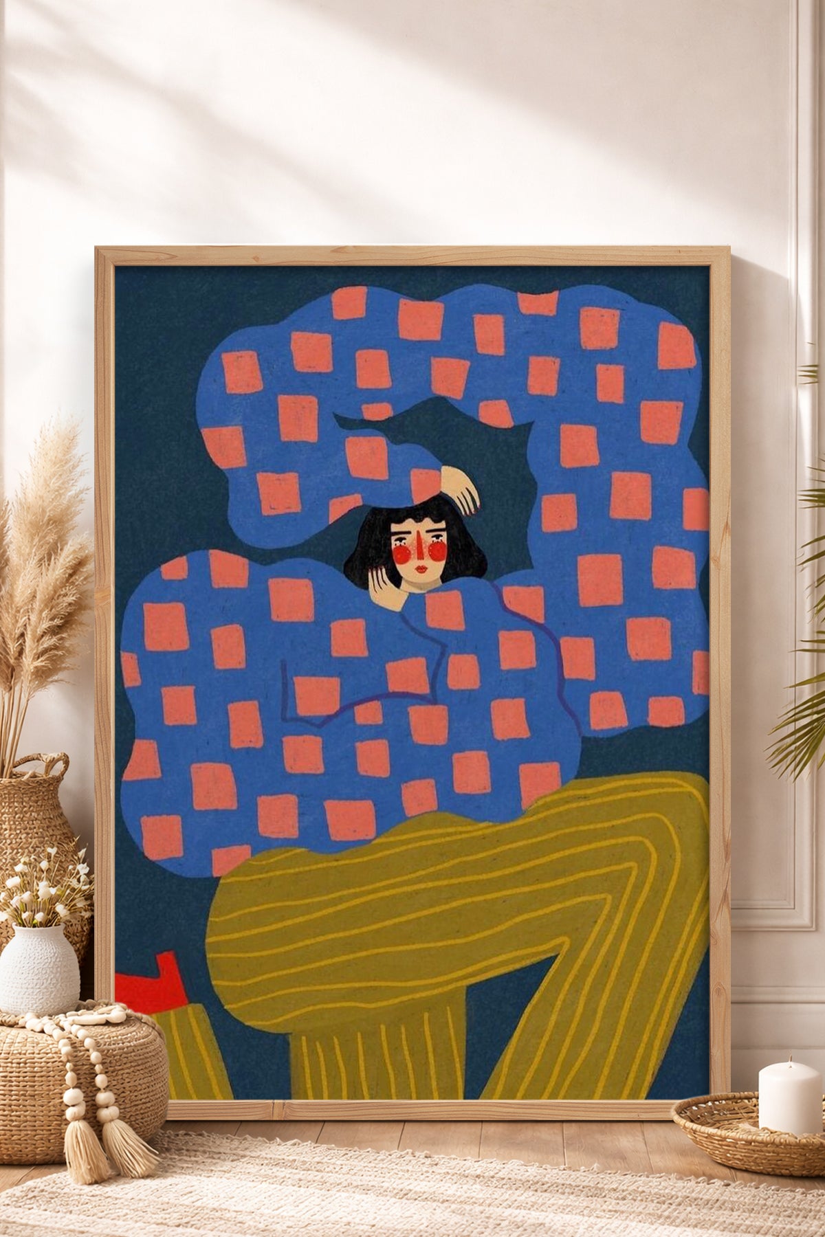 HOMEPACK Ahşap Çerçeveli Tablo Çerçeveli Poster Sanatsal Modern Duvar Dekoru BEK-8359