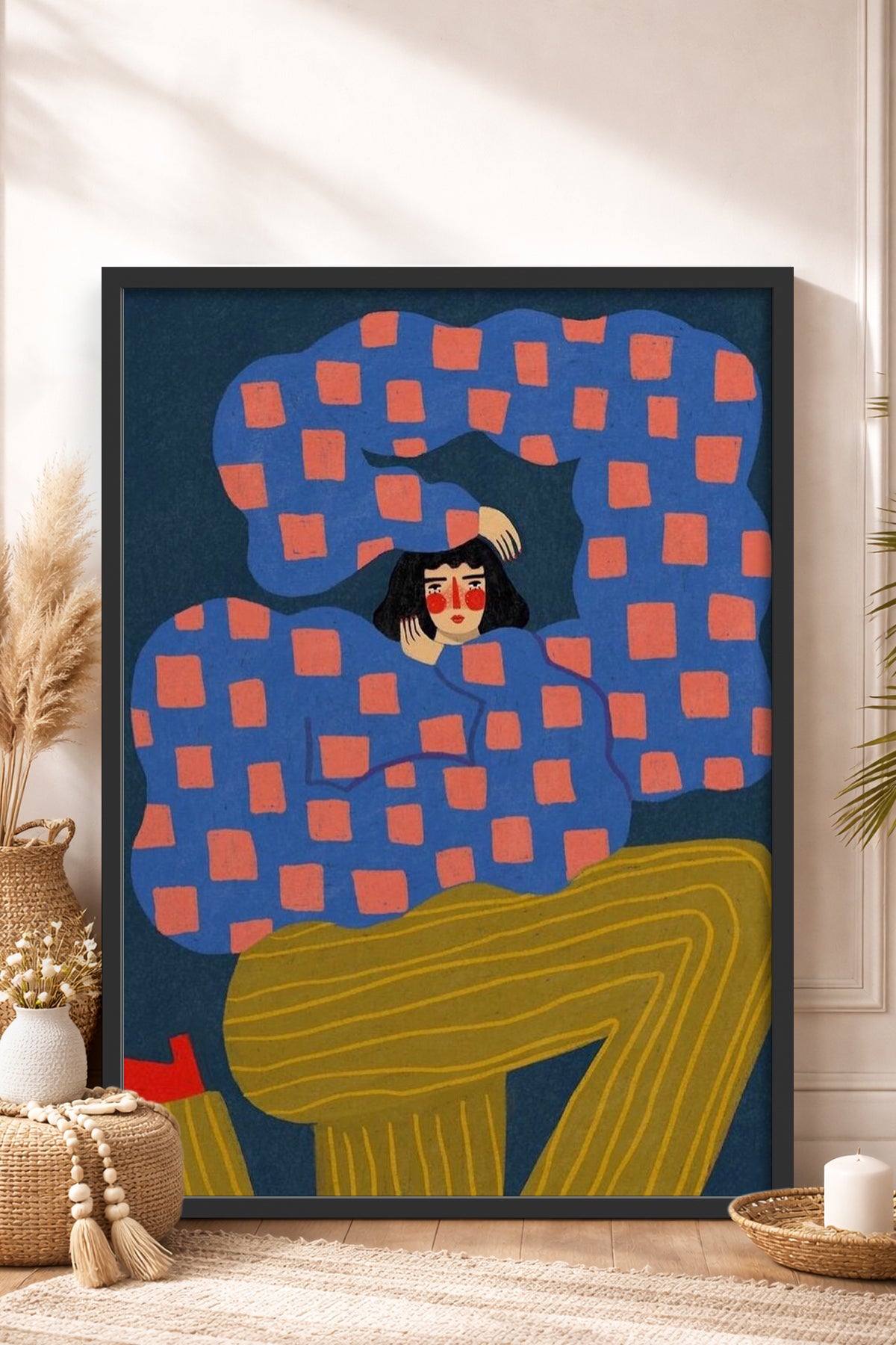 HOMEPACK Ahşap Çerçeveli Tablo Çerçeveli Poster Sanatsal Modern Duvar Dekoru BEK-8359