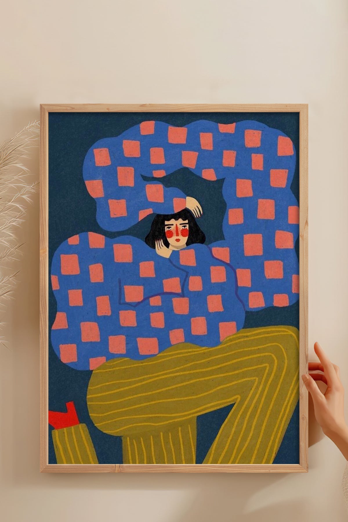 HOMEPACK Ahşap Çerçeveli Tablo Çerçeveli Poster Sanatsal Modern Duvar Dekoru BEK-8359
