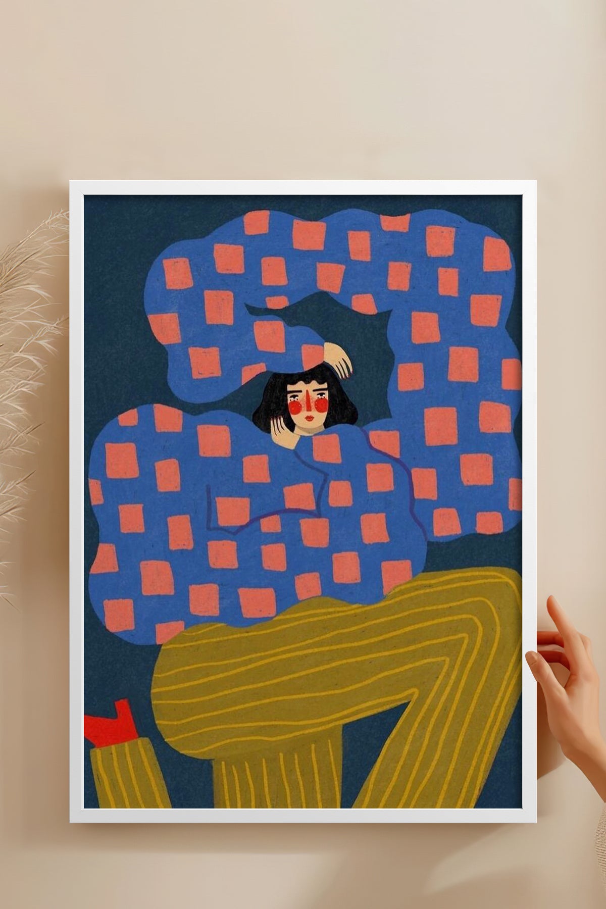 HOMEPACK Ahşap Çerçeveli Tablo Çerçeveli Poster Sanatsal Modern Duvar Dekoru BEK-8359