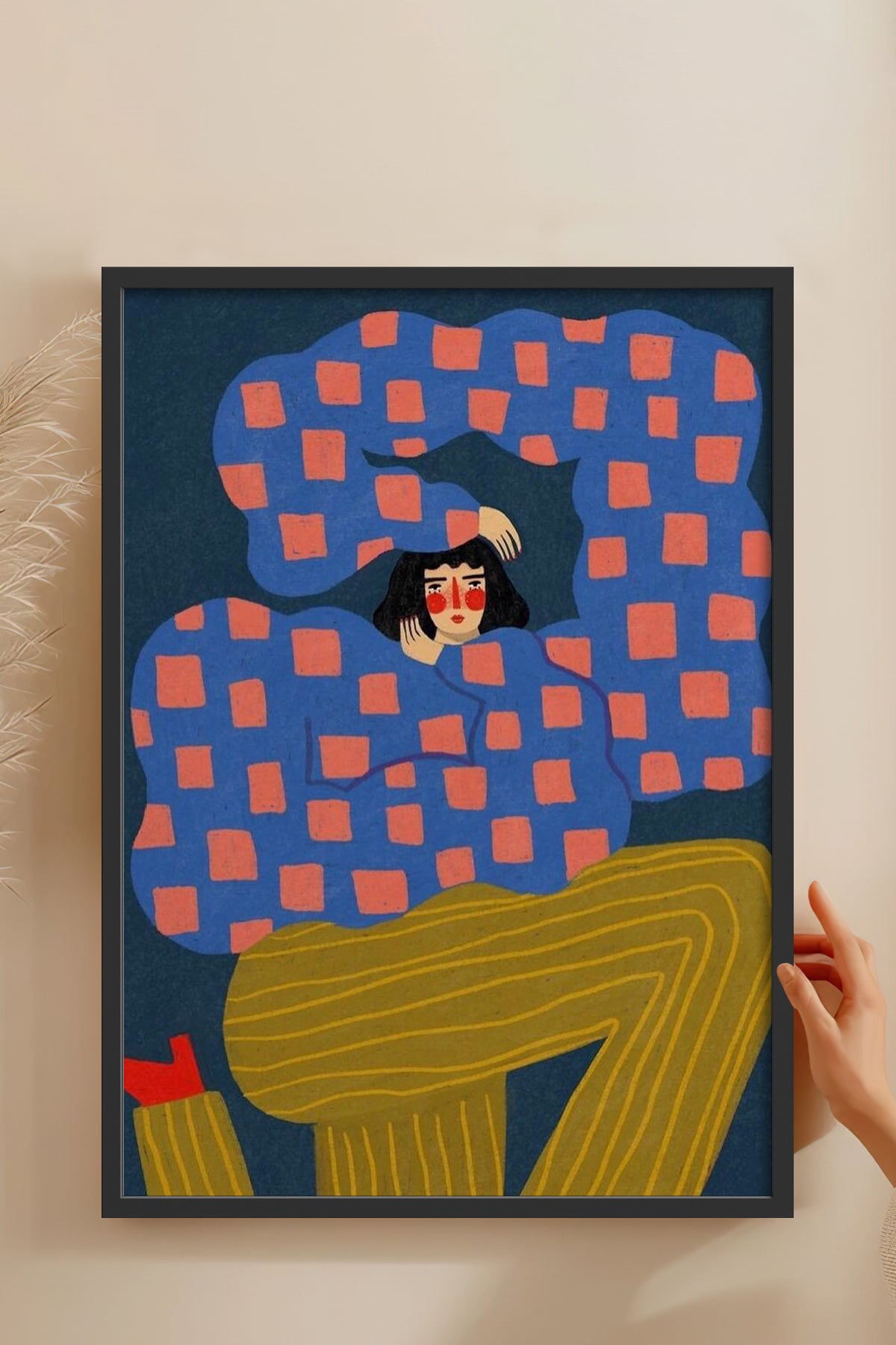HOMEPACK Ahşap Çerçeveli Tablo Çerçeveli Poster Sanatsal Modern Duvar Dekoru BEK-8359