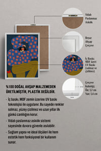 HOMEPACK Ahşap Çerçeveli Tablo Çerçeveli Poster Sanatsal Modern Duvar Dekoru BEK-8359