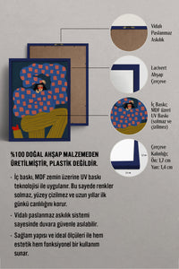 HOMEPACK Ahşap Çerçeveli Tablo Çerçeveli Poster Sanatsal Modern Duvar Dekoru BEK-8359