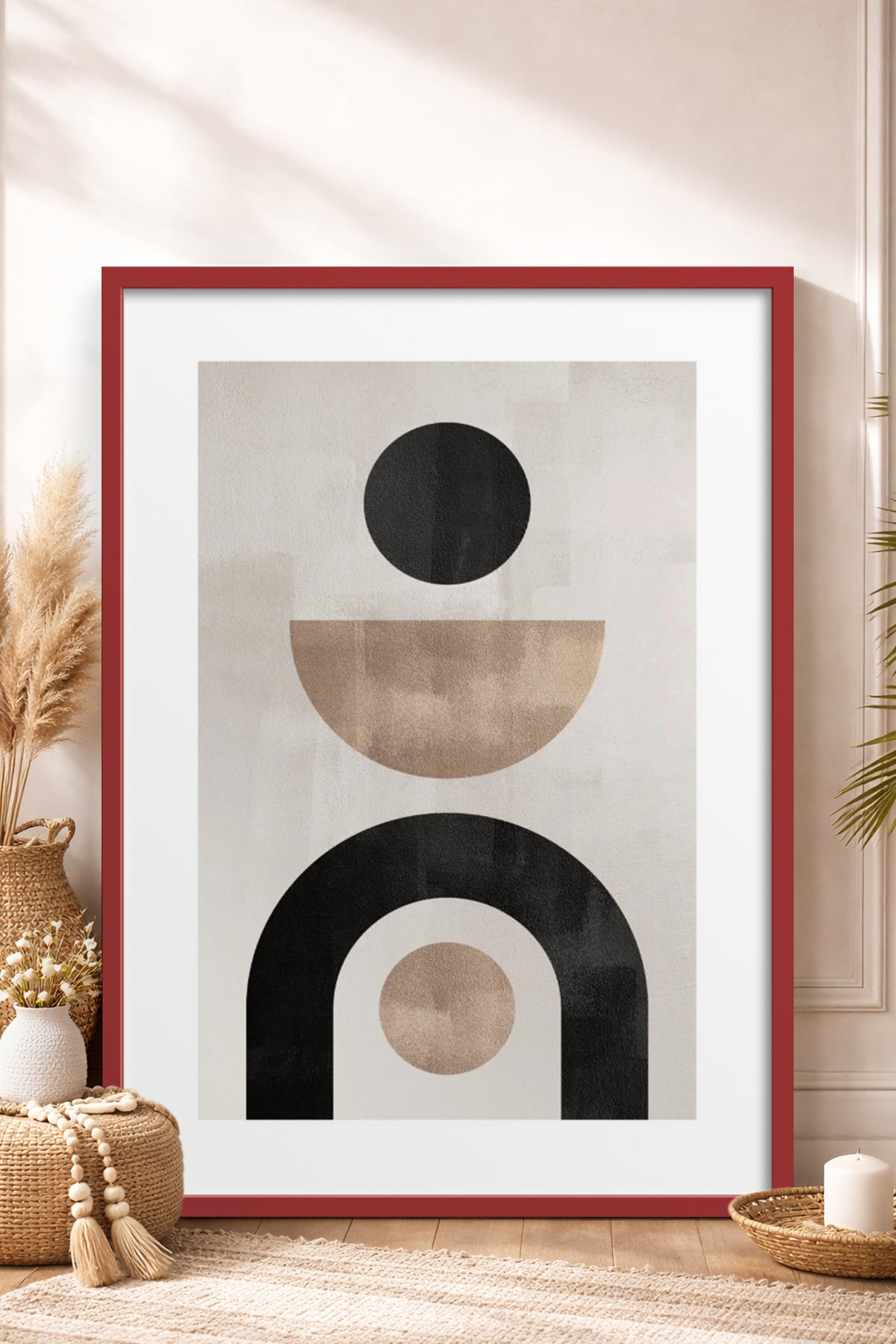 HOMEPACK Ahşap Çerçeveli Tablo Çerçeveli Poster Sanatsal Modern Duvar Dekoru BEK-8363
