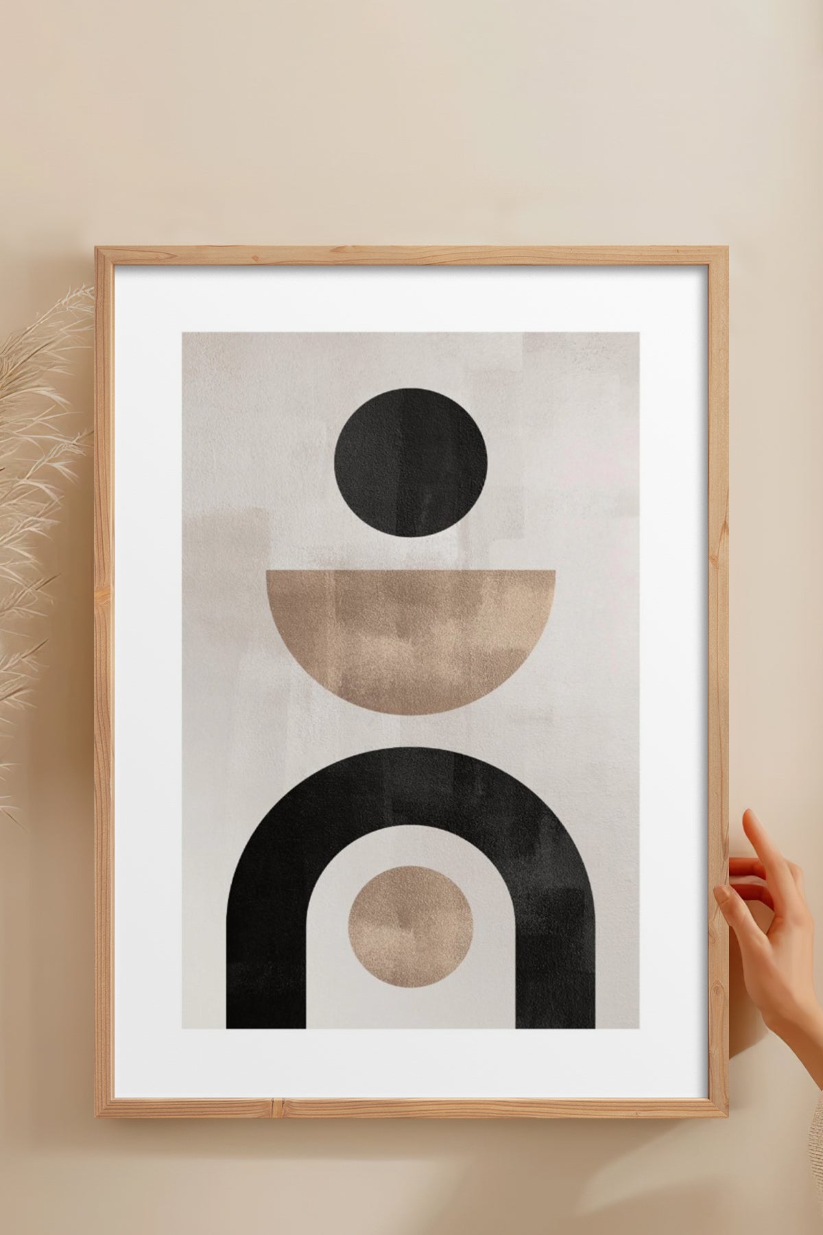HOMEPACK Ahşap Çerçeveli Tablo Çerçeveli Poster Sanatsal Modern Duvar Dekoru BEK-8363