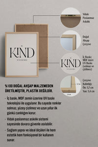 HOMEPACK Ahşap Çerçeveli Tablo Çerçeveli Poster Sanatsal Modern Duvar Dekoru BEK-8364