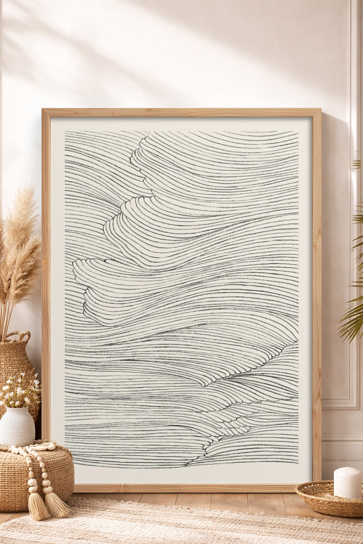 HOMEPACK Ahşap Çerçeveli Tablo Çerçeveli Poster Sanatsal Modern Duvar Dekoru BEK-8367