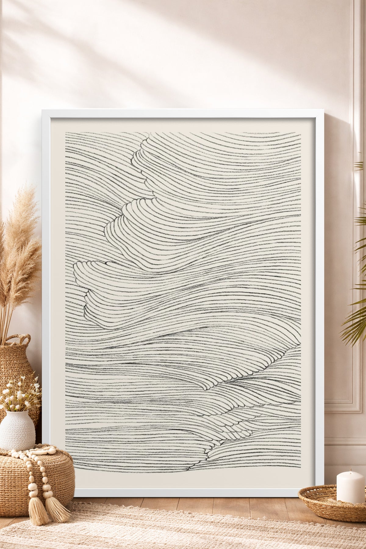 HOMEPACK Ahşap Çerçeveli Tablo Çerçeveli Poster Sanatsal Modern Duvar Dekoru BEK-8367