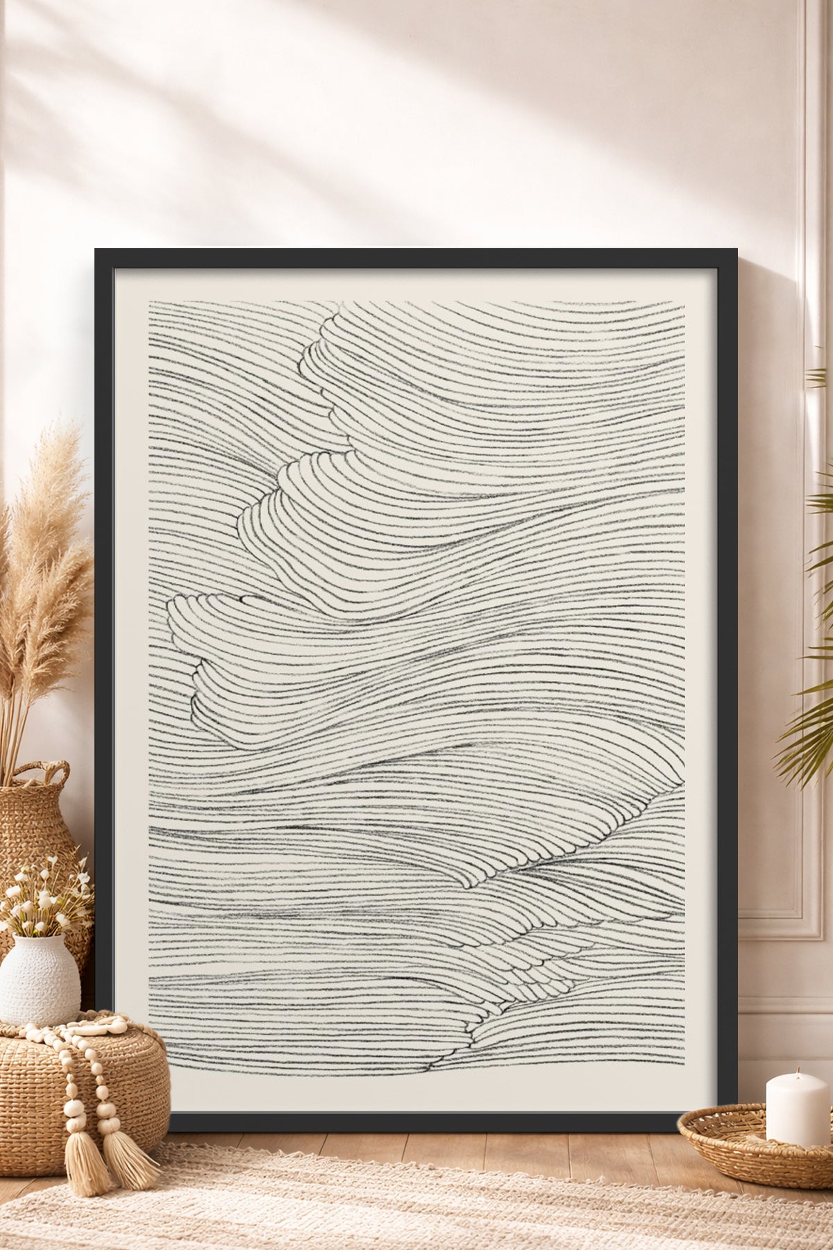 HOMEPACK Ahşap Çerçeveli Tablo Çerçeveli Poster Sanatsal Modern Duvar Dekoru BEK-8367