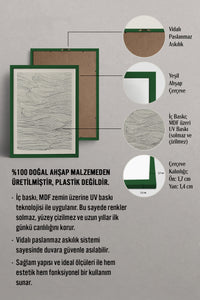 HOMEPACK Ahşap Çerçeveli Tablo Çerçeveli Poster Sanatsal Modern Duvar Dekoru BEK-8367