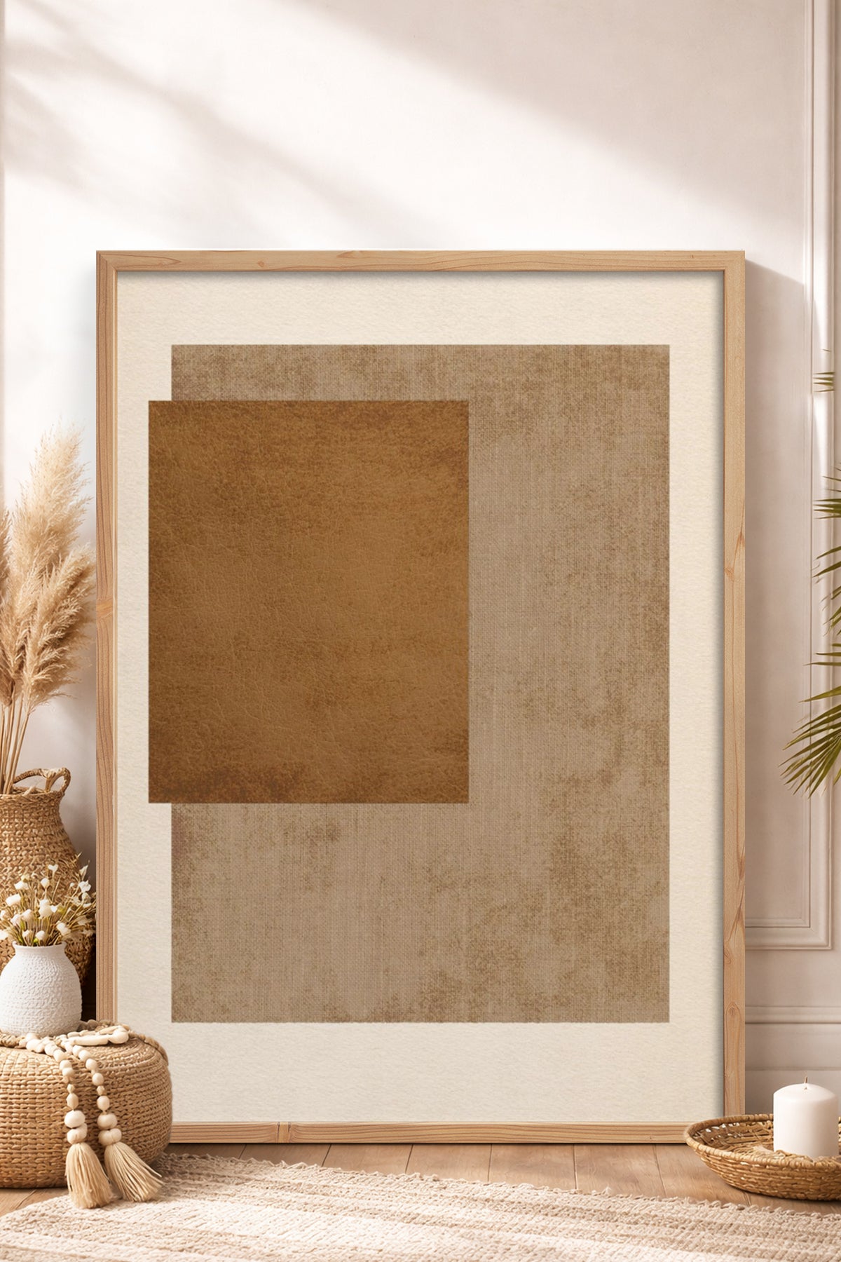 HOMEPACK Ahşap Çerçeveli Tablo Çerçeveli Poster Sanatsal Modern Duvar Dekoru BEK-8369