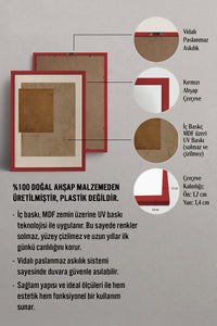 HOMEPACK Ahşap Çerçeveli Tablo Çerçeveli Poster Sanatsal Modern Duvar Dekoru BEK-8369