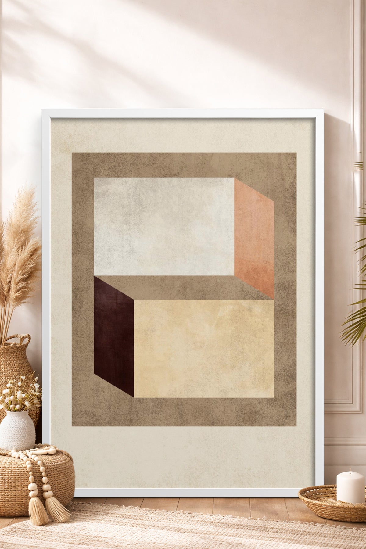 HOMEPACK Ahşap Çerçeveli Tablo Çerçeveli Poster Sanatsal Modern Duvar Dekoru BEK-8372