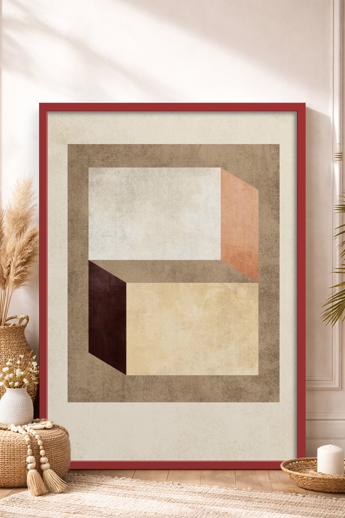 HOMEPACK Ahşap Çerçeveli Tablo Çerçeveli Poster Sanatsal Modern Duvar Dekoru BEK-8372