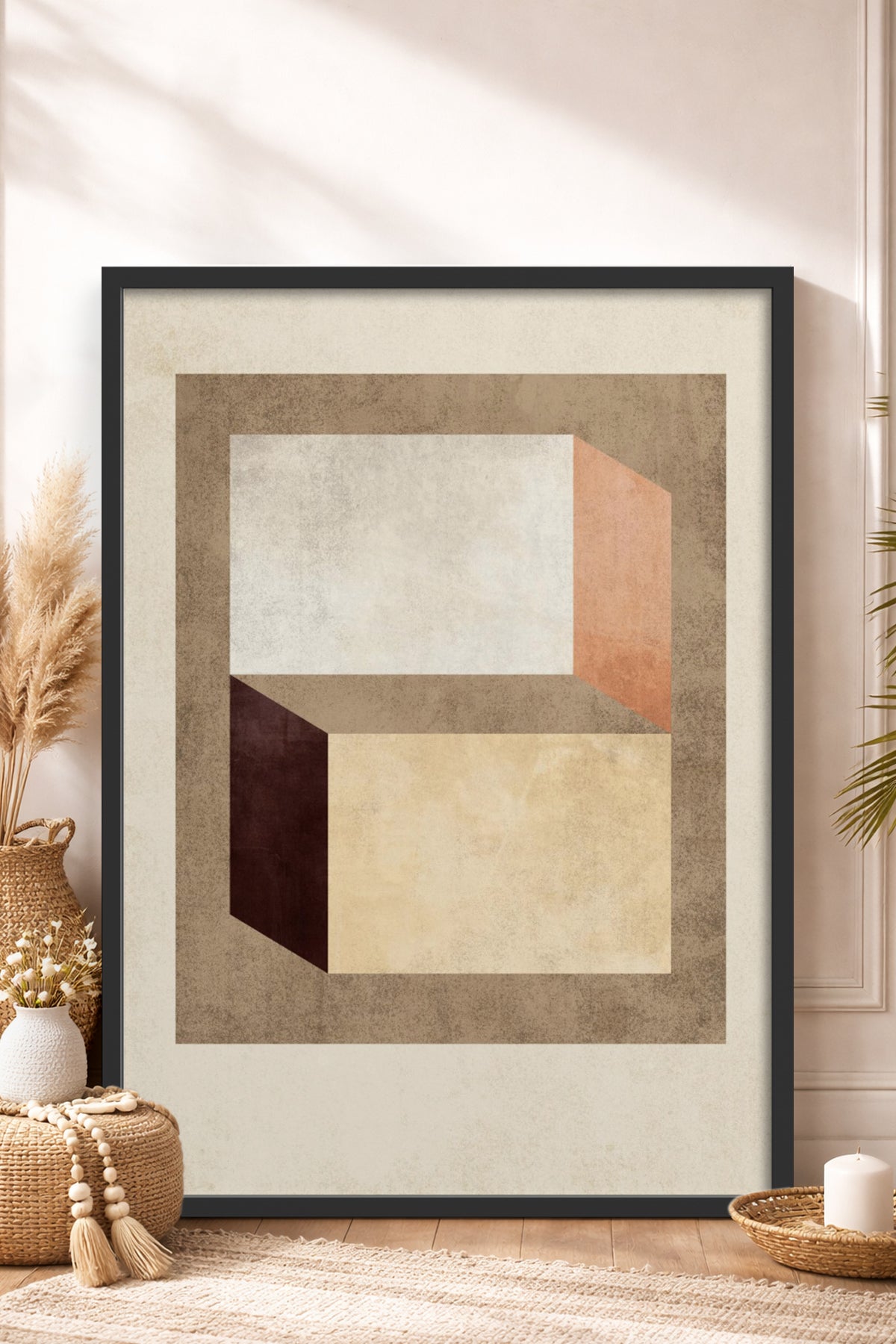 HOMEPACK Ahşap Çerçeveli Tablo Çerçeveli Poster Sanatsal Modern Duvar Dekoru BEK-8372
