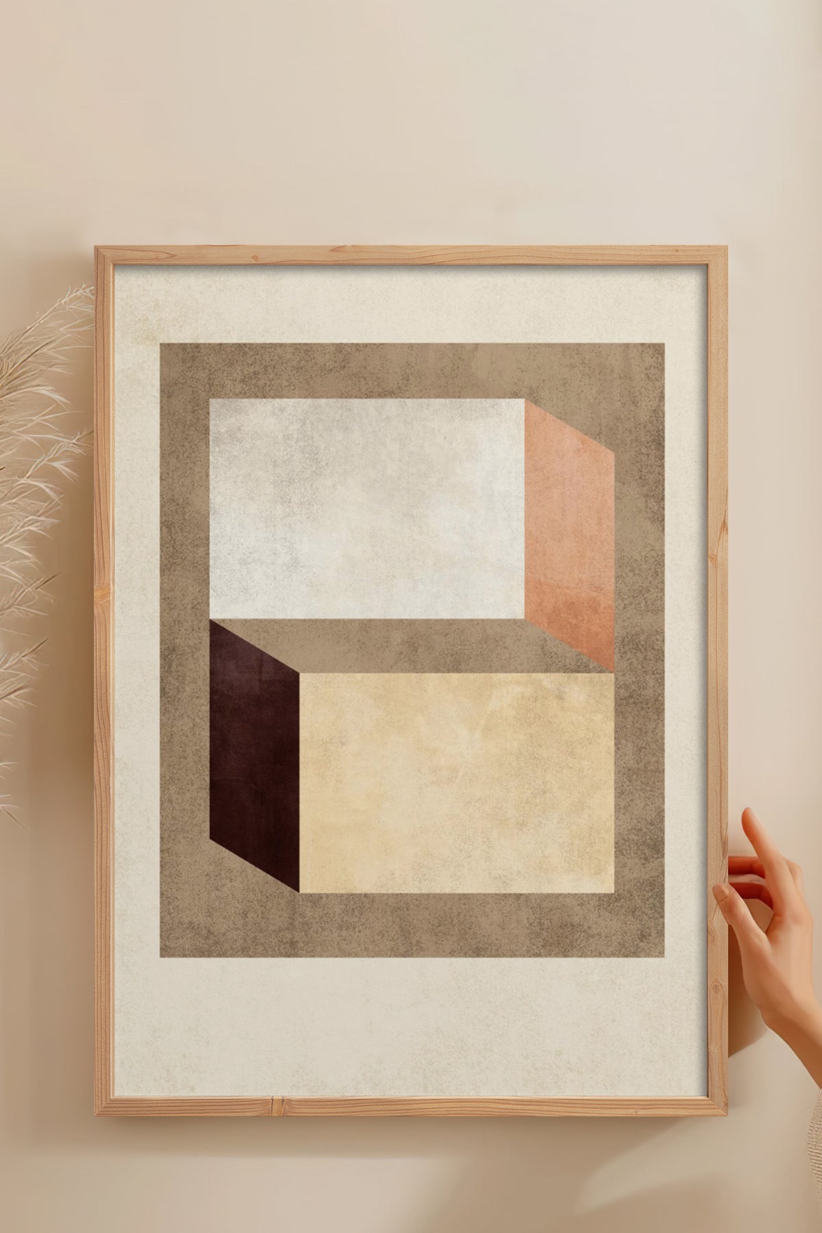 HOMEPACK Ahşap Çerçeveli Tablo Çerçeveli Poster Sanatsal Modern Duvar Dekoru BEK-8372