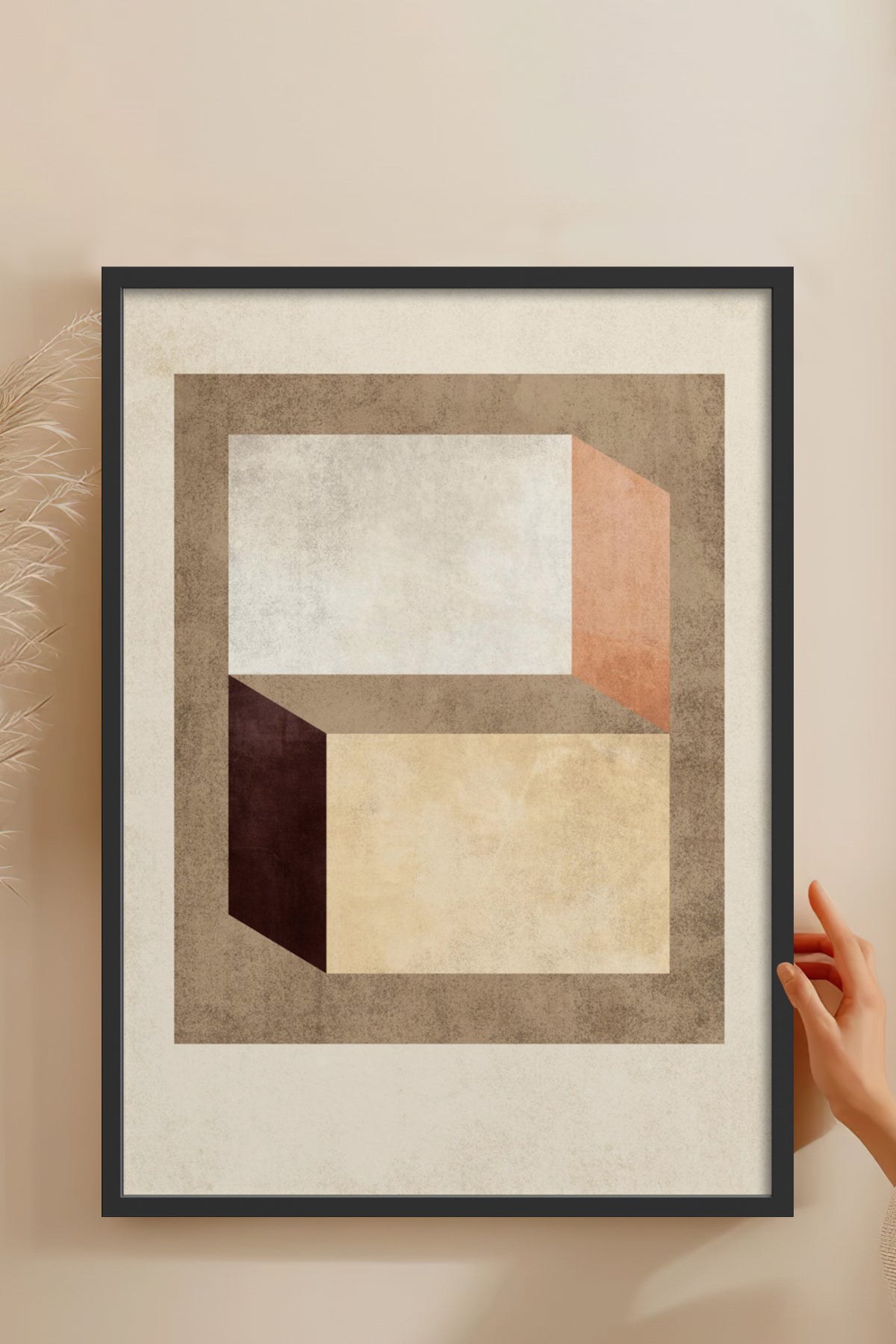 HOMEPACK Ahşap Çerçeveli Tablo Çerçeveli Poster Sanatsal Modern Duvar Dekoru BEK-8372