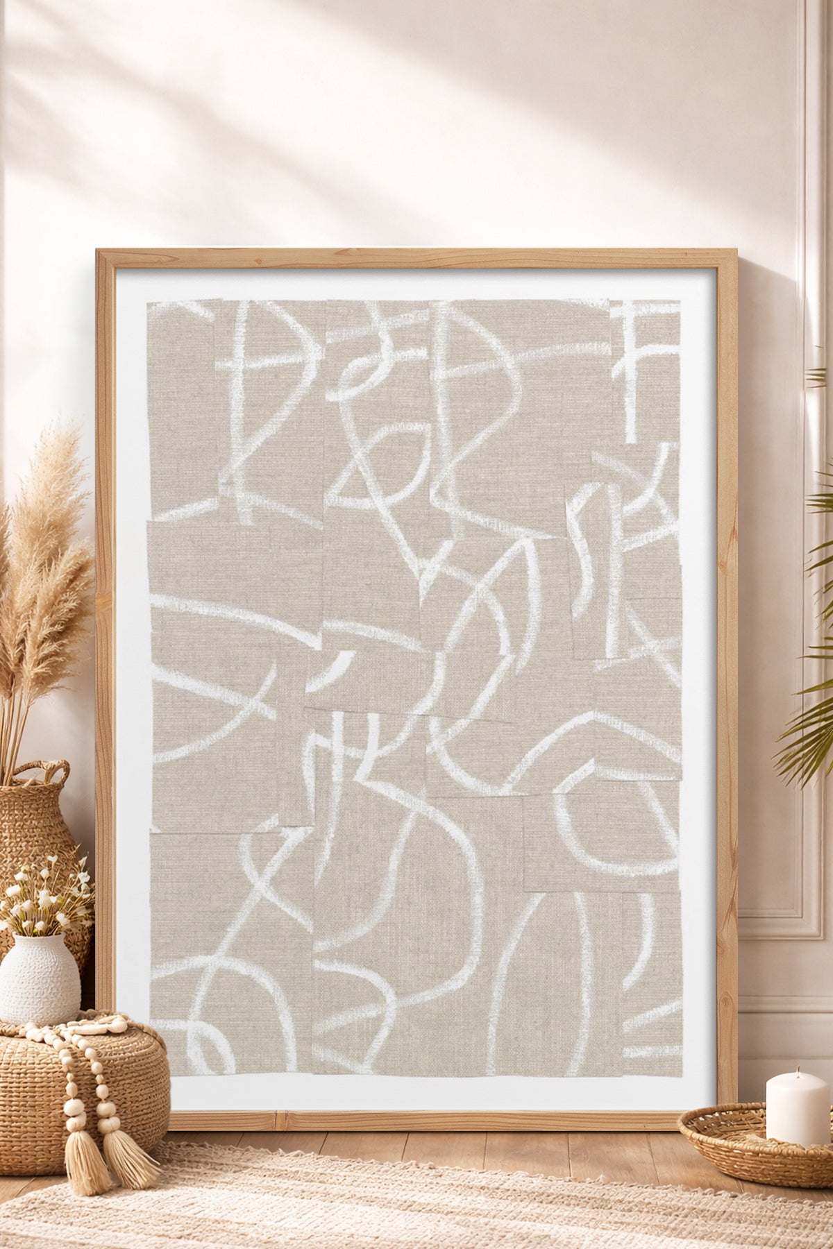 HOMEPACK Ahşap Çerçeveli Tablo Çerçeveli Poster Sanatsal Modern Duvar Dekoru BEK-8373
