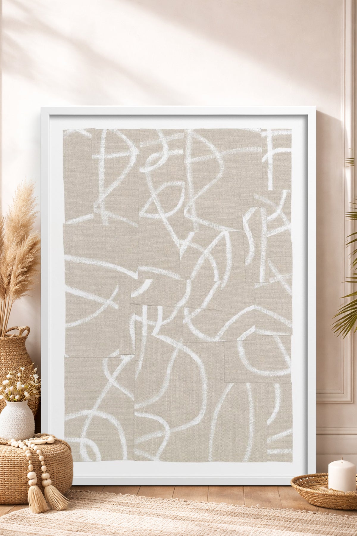 HOMEPACK Ahşap Çerçeveli Tablo Çerçeveli Poster Sanatsal Modern Duvar Dekoru BEK-8373