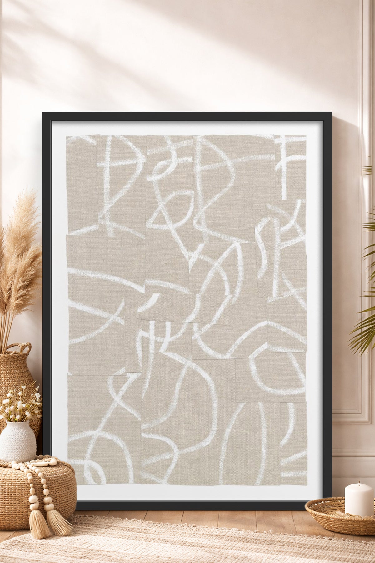 HOMEPACK Ahşap Çerçeveli Tablo Çerçeveli Poster Sanatsal Modern Duvar Dekoru BEK-8373