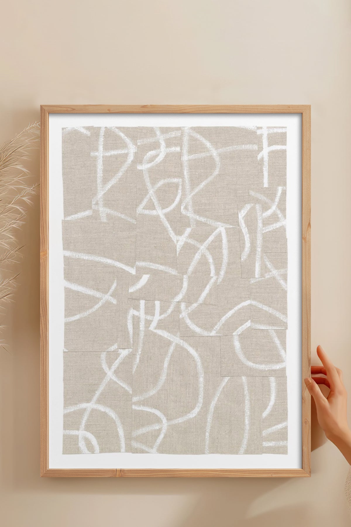 HOMEPACK Ahşap Çerçeveli Tablo Çerçeveli Poster Sanatsal Modern Duvar Dekoru BEK-8373