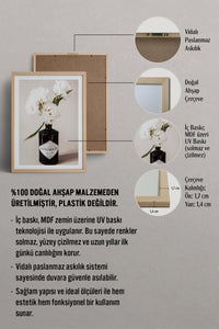 HOMEPACK Ahşap Çerçeveli Tablo Çerçeveli Poster Sanatsal Modern Duvar Dekoru BEK-8375