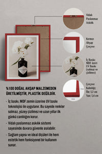 HOMEPACK Ahşap Çerçeveli Tablo Çerçeveli Poster Sanatsal Modern Duvar Dekoru BEK-8375