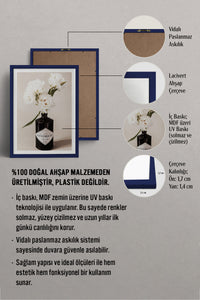 HOMEPACK Ahşap Çerçeveli Tablo Çerçeveli Poster Sanatsal Modern Duvar Dekoru BEK-8375