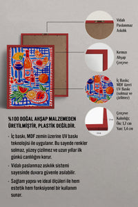 HOMEPACK Ahşap Çerçeveli Tablo Çerçeveli Poster Sanatsal Modern Duvar Dekoru BEK-8379