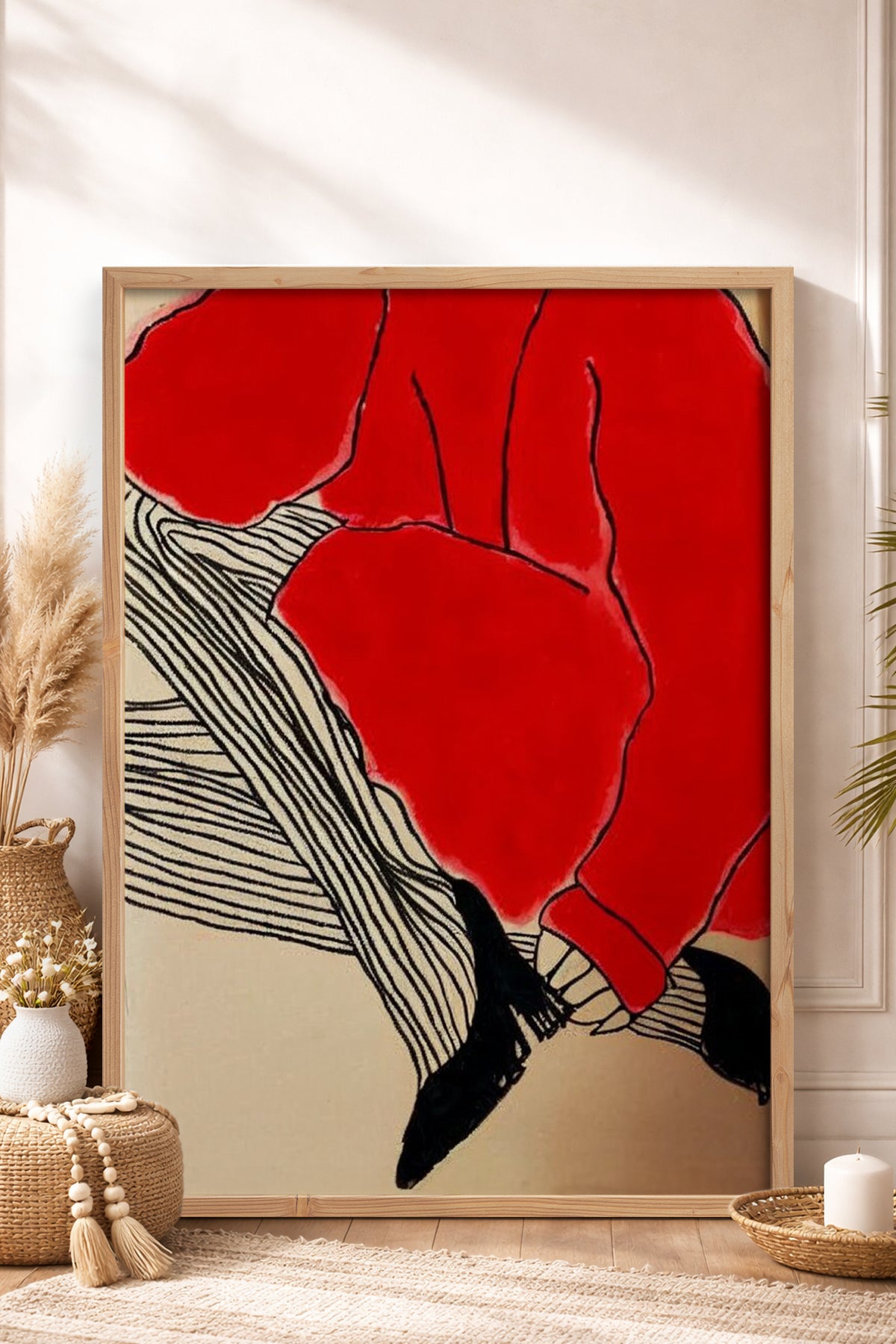 HOMEPACK Ahşap Çerçeveli Tablo Çerçeveli Poster Sanatsal Modern Duvar Dekoru BEK-8380