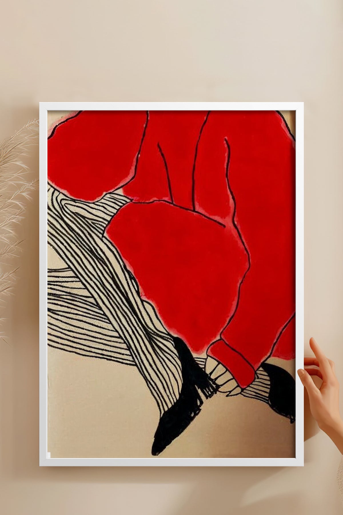 HOMEPACK Ahşap Çerçeveli Tablo Çerçeveli Poster Sanatsal Modern Duvar Dekoru BEK-8380