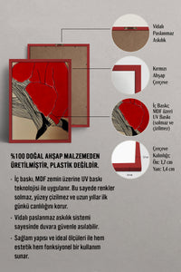HOMEPACK Ahşap Çerçeveli Tablo Çerçeveli Poster Sanatsal Modern Duvar Dekoru BEK-8380