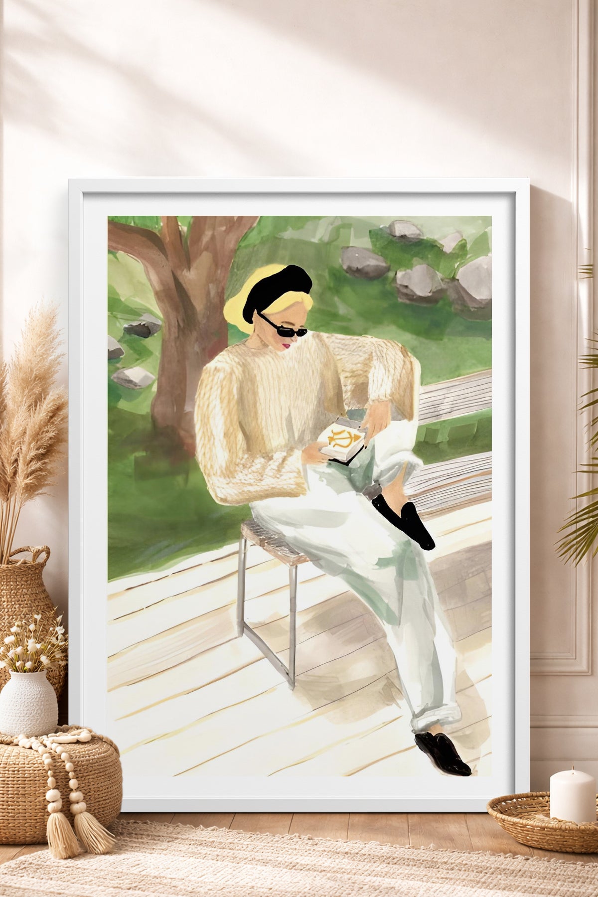 HOMEPACK Ahşap Çerçeveli Tablo Çerçeveli Poster Sanatsal Modern Duvar Dekoru BEK-8383