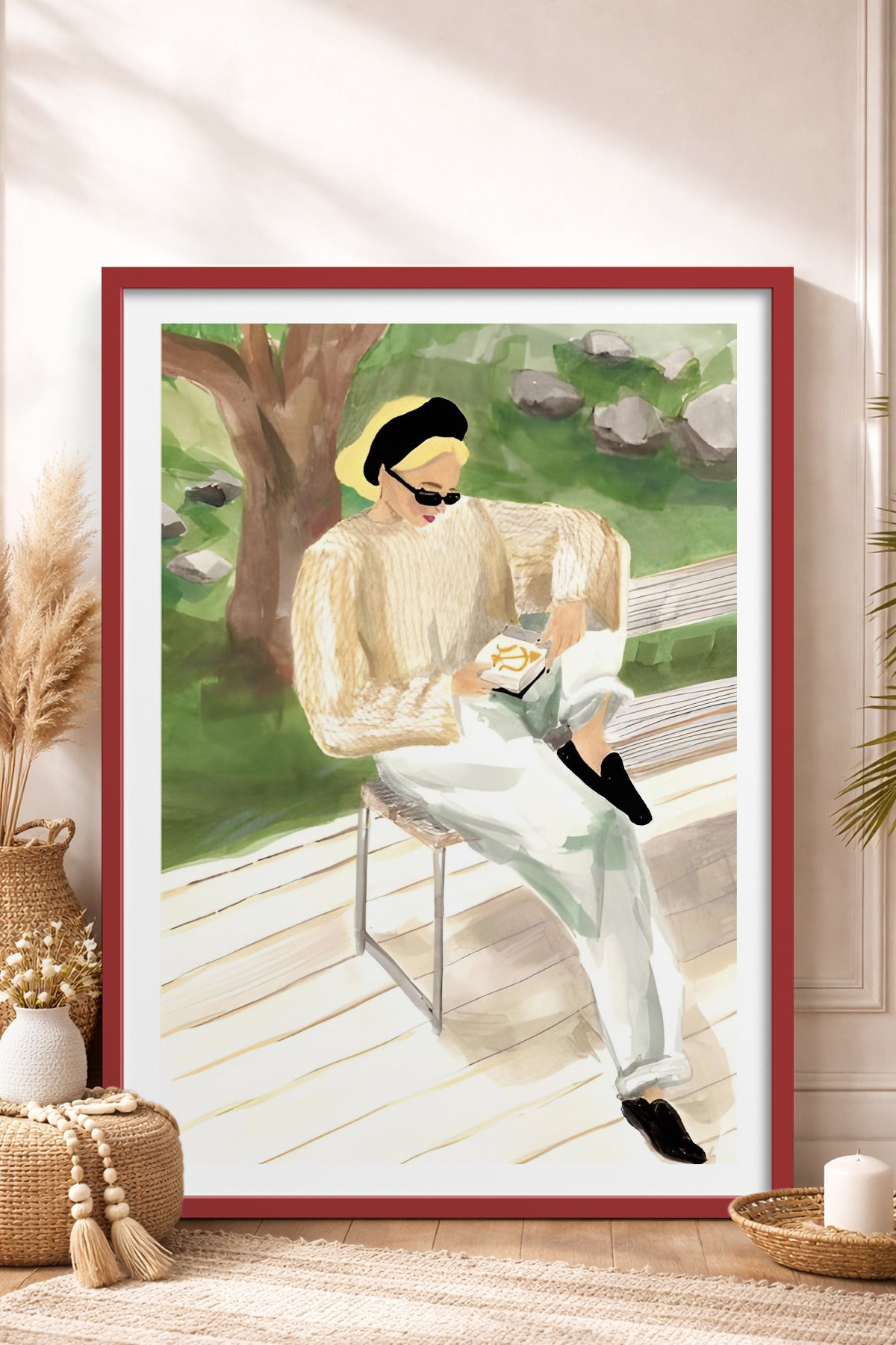 HOMEPACK Ahşap Çerçeveli Tablo Çerçeveli Poster Sanatsal Modern Duvar Dekoru BEK-8383