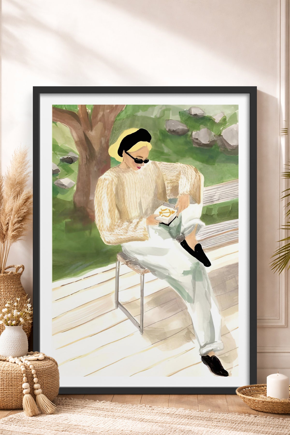 HOMEPACK Ahşap Çerçeveli Tablo Çerçeveli Poster Sanatsal Modern Duvar Dekoru BEK-8383