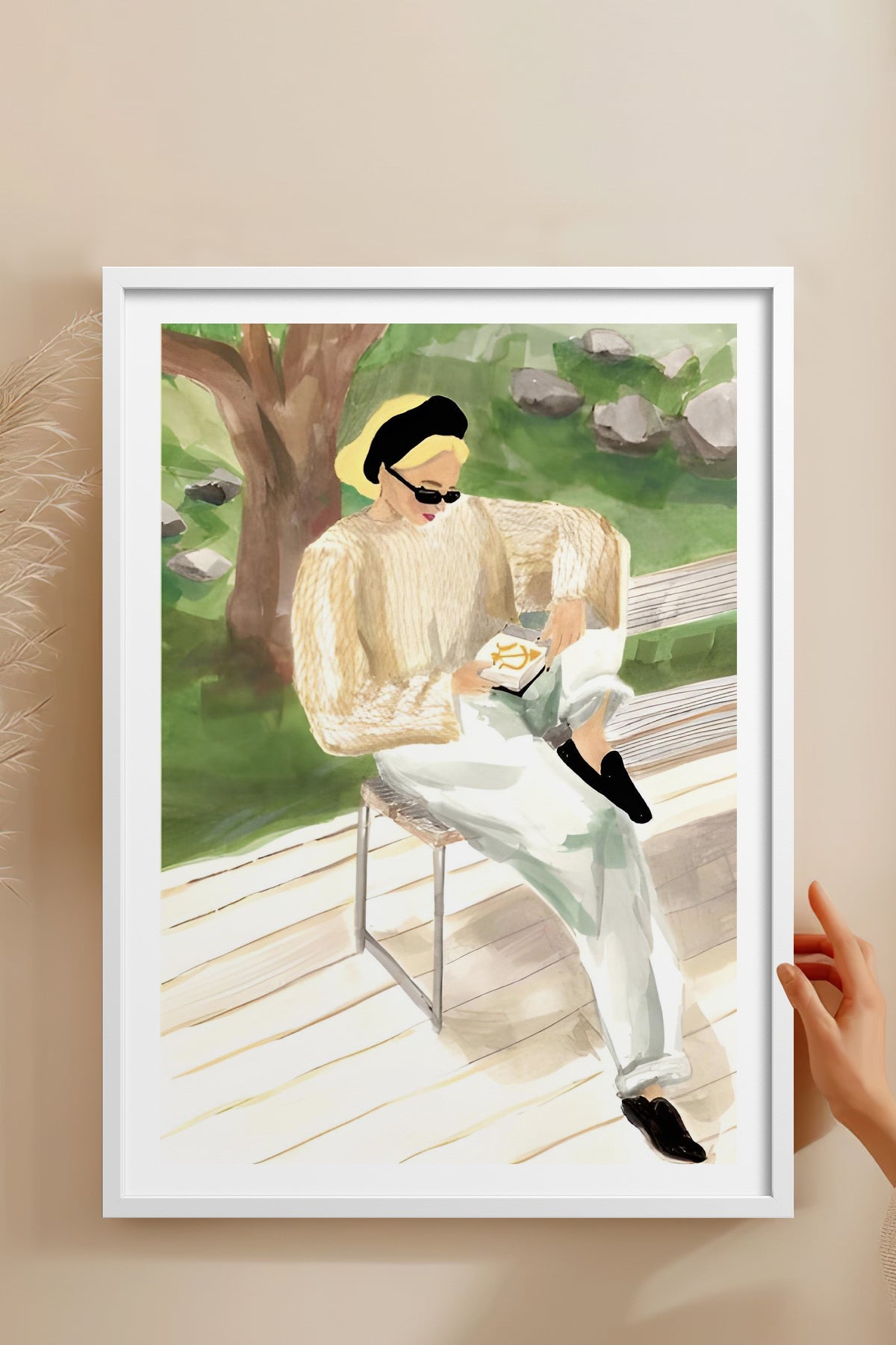 HOMEPACK Ahşap Çerçeveli Tablo Çerçeveli Poster Sanatsal Modern Duvar Dekoru BEK-8383
