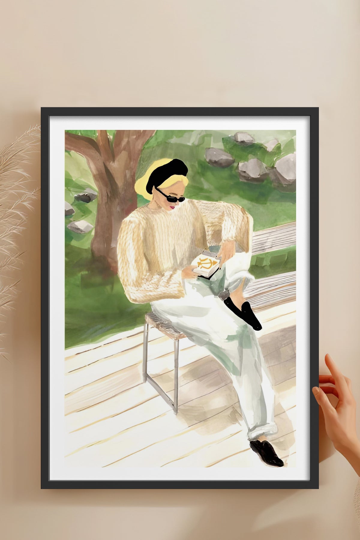 HOMEPACK Ahşap Çerçeveli Tablo Çerçeveli Poster Sanatsal Modern Duvar Dekoru BEK-8383